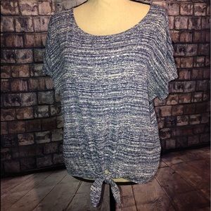 Liz Claiborne Short Sleeve Tie Top